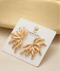 Loom Nest Abstract Burst Gold Statement Stud Earrings for Women