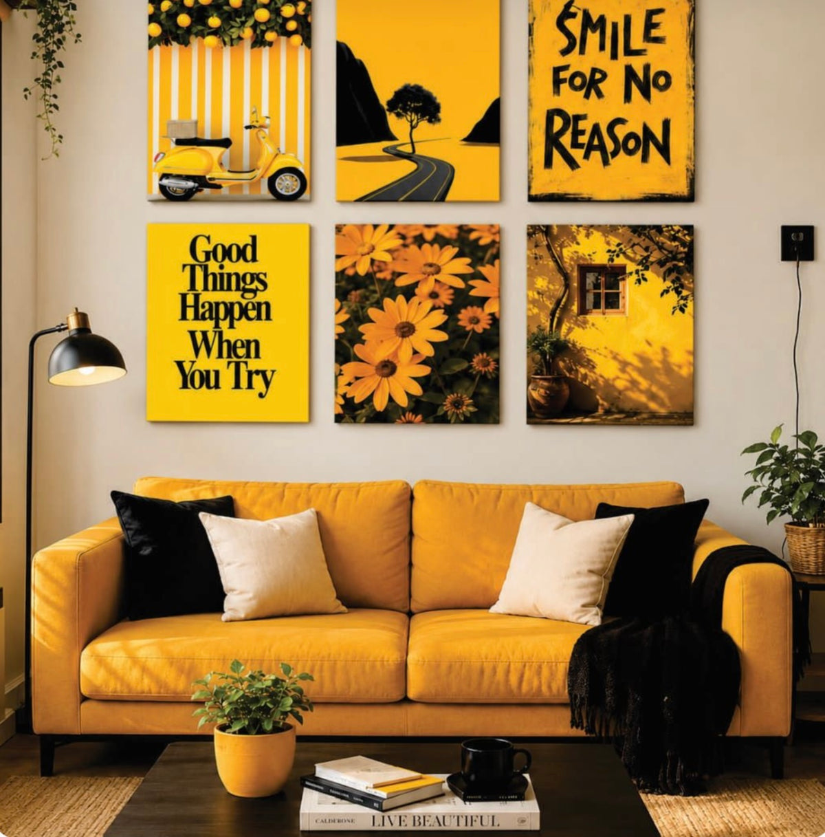 Set Of 6 Premium Wall Art Photo Tiles – Modern Home Decor Sets - Size: 8x11