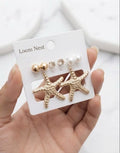 4 Pairs of Women's Sea Starfish Gold-Tone Stud Earrings